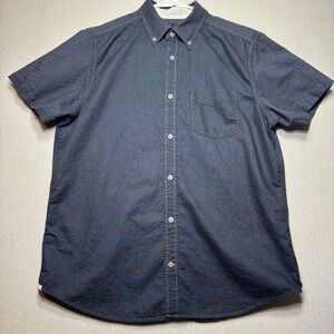 GAP Chambray Shirt Mens Size Large Short Sleeve Button Down Blue